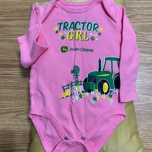 John Deere pink onesie